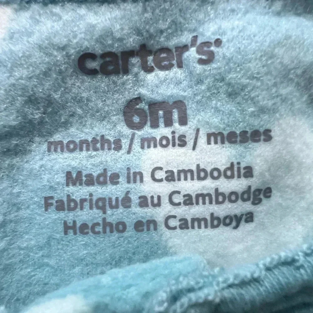 Carters 6 Months Footed Zipper Bunny Pajamas NWOT